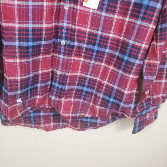 Eddie Bauer Plaid Button-down Flannel Shirt Men's Size M - Picture 3 of 11